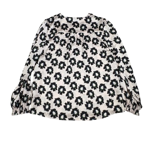 Ted Baker Women XL Floral Print Long Sleeve V Neck Blouse Shirt Tunic Top Dressy - Picture 3 of 8